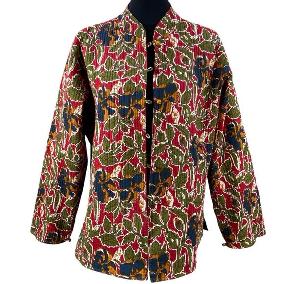 Vintage 90’s Sam Hilu Quilted Reversible Floral Block Print Jacket Size XL - Picture 8 of 8